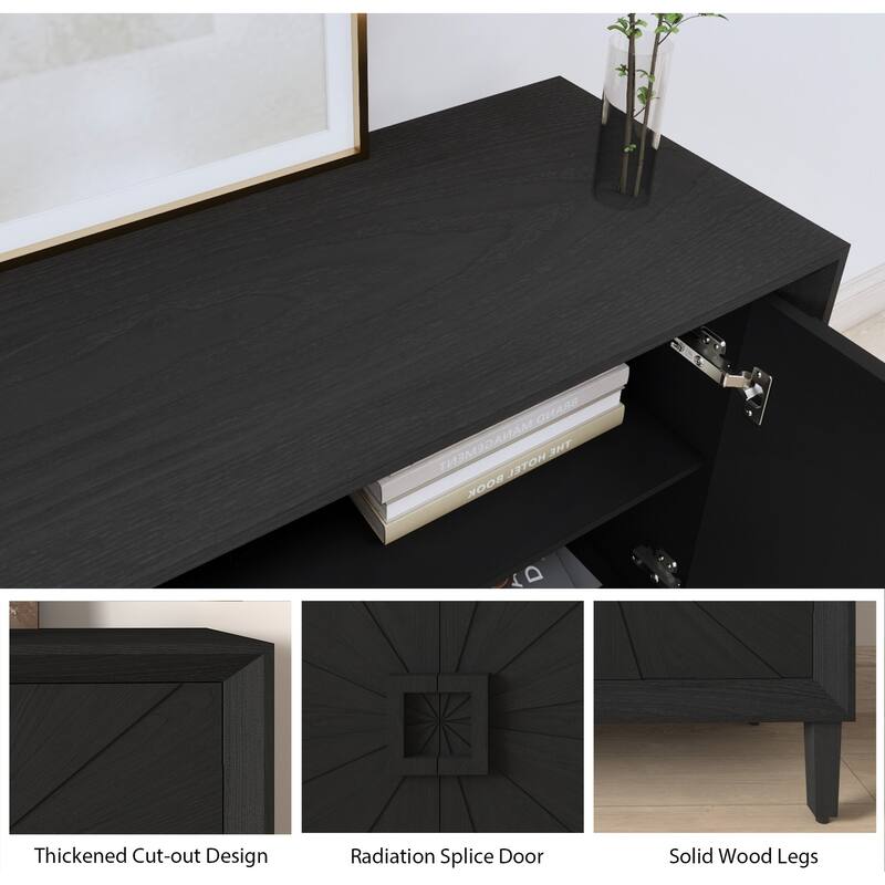 60" Sideboard Buffet Storage Cabinet Hallway Entryway Cabinet TV Console Table for Living Room & Kitchen