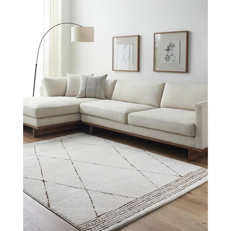 Livabliss Freud Global Morroccan Area Rug - Brown/Gray - 5' 3" x 7'