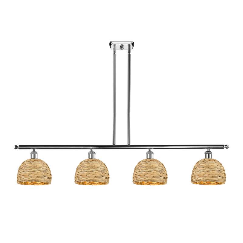 Innovations Lighting 516-4I-11-48 Woven Rattan Linear Woven Rattan 4 - Polished Chrome / Natural