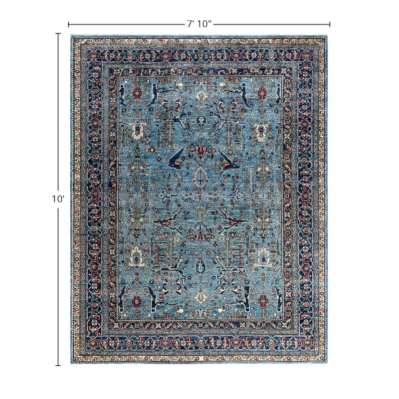 Serapi One-of-a-Kind Hand-Knotted Area Rug - Light Blue, 7' 10" x 10' 0" - 7' 10" x 10' 0"