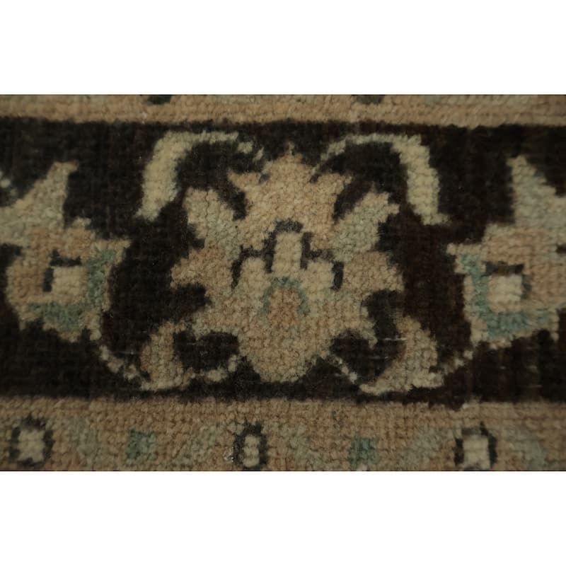 Hand Knotted Oriental 100% Wool Carpet Traditional Floral Beige & Ivories Peshawar Runner Rug - 10' 2'' X 2' 10''