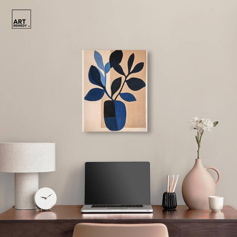 Blue Matisse Jar II Canvas by Art Remedy, Gallery Wrapped
