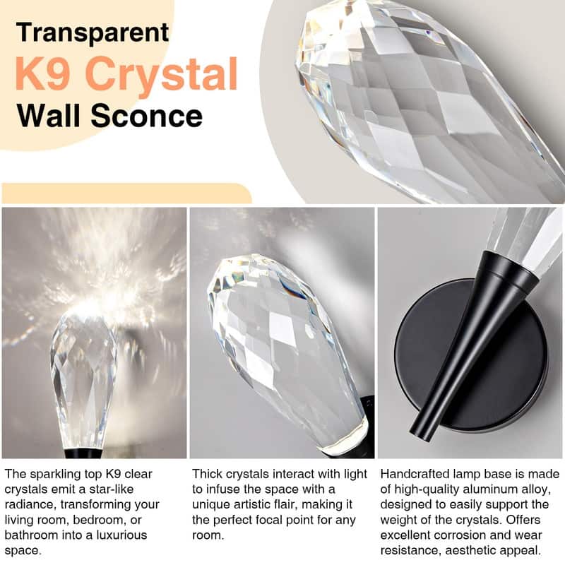 KAYLA 12 in. 1-Light Modern Gold LED Wall Sconce