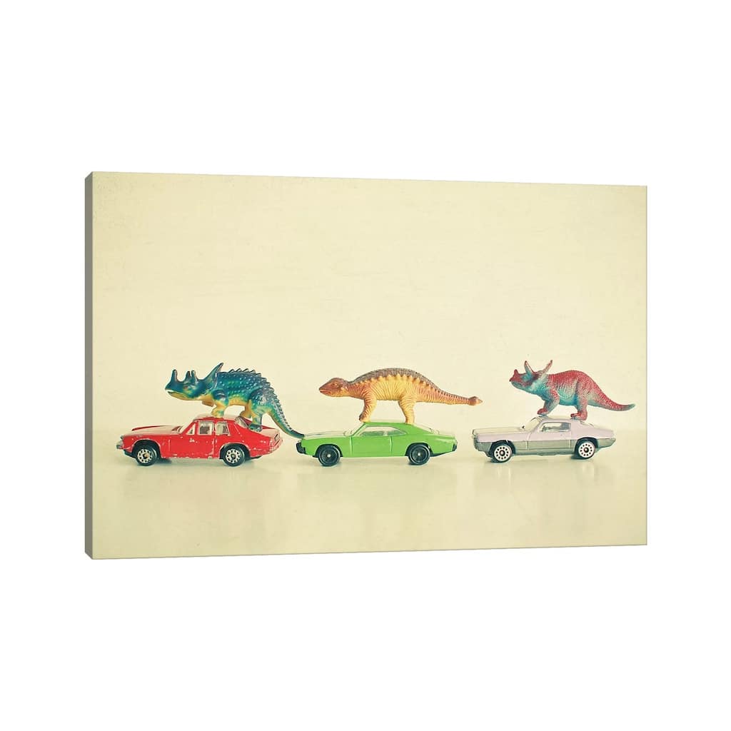 iCanvas "Dinosaurs Ride Cars" by Cassia Beck Canvas Print