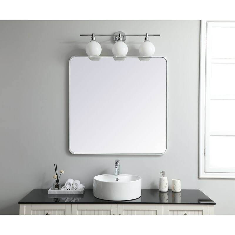 Ezra Soft Corner Metal Rectangular Mirror