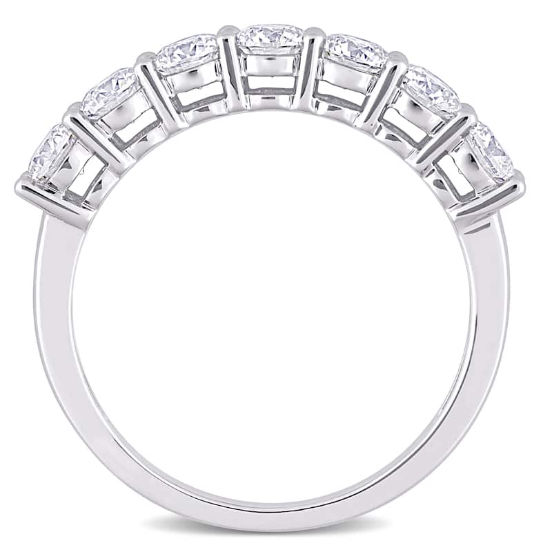 Miadora 1ct DEW Moissanite Semi-eternity Sterling Silver Anniversary Band