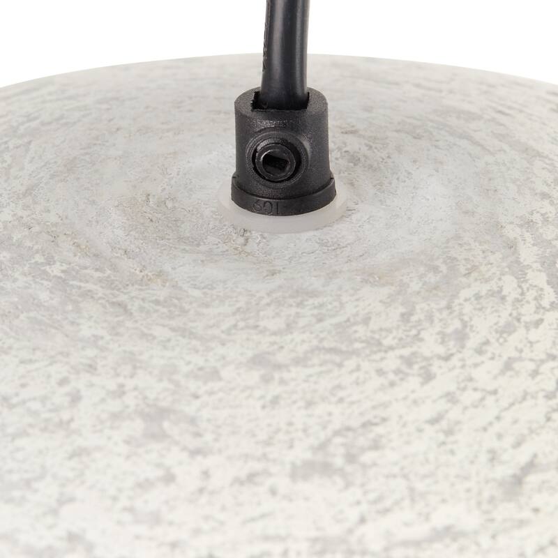 Lily River of Goods Black Metal and Glass 10.75-Inch Pendant Light with Adjustable Hanging Cord - 10.75" x 10.75" x 14/73"