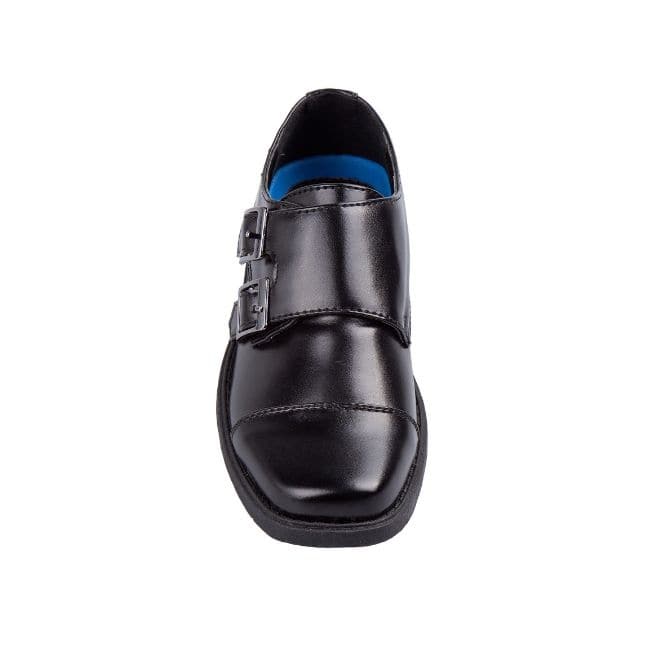 Josmo Boys Dress Shoes - Double Monk Strap Oxford Loafers with Hook & Loop (Toddler/Little Kid Sizes)