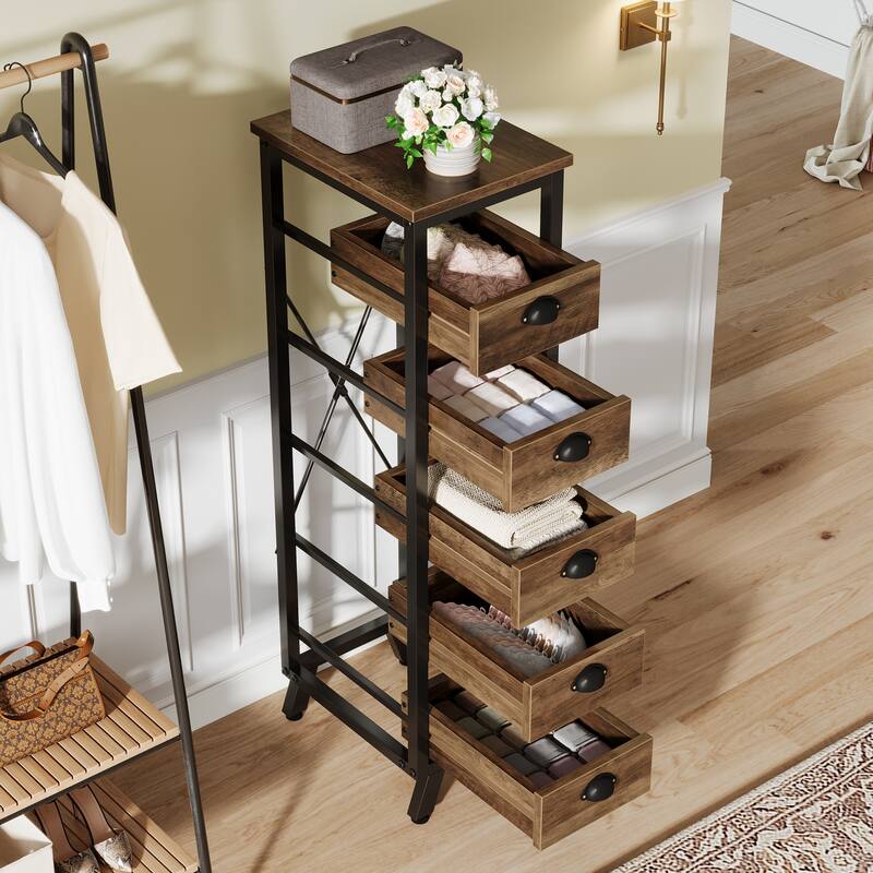 5-Drawer Chest with Metal Knobs