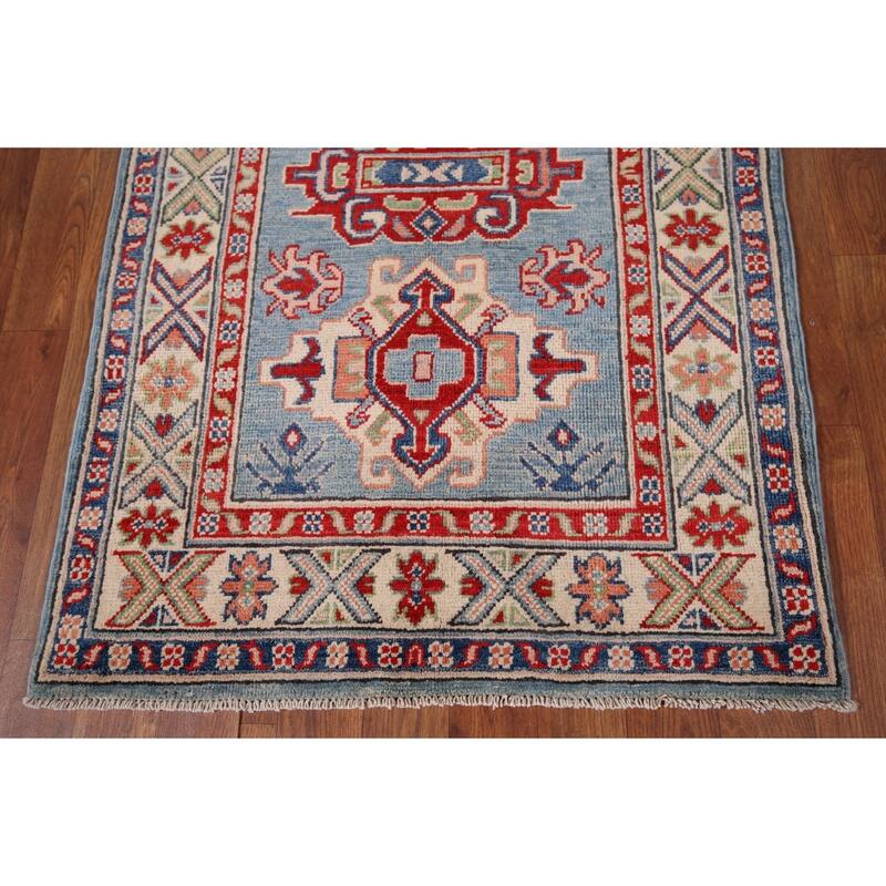 Kazak Accent Rug Handmade Foyer Wool Carpet - 2'7" x 3'10"