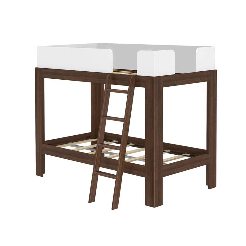 Max and Lily Mid-Century Modern Twin over Twin Bunk Bed