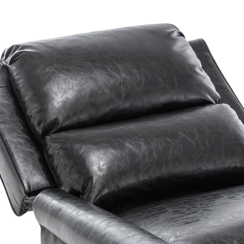 Mid-Century Nailhead PU Leather Linen Recliner
