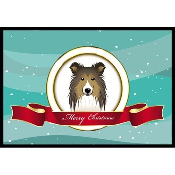 Carolines Treasures BB1552JMAT Sheltie Merry Christmas Indoor & Outdoor Mat 24 x 36 in.