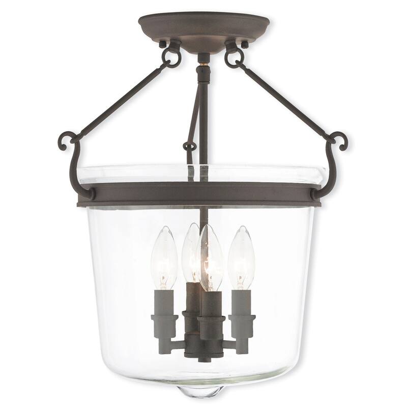Livex Lighting Rockford 4 Light Semi Flush Ceiling Fixture