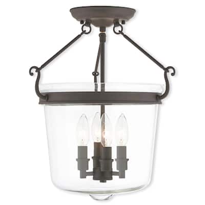 Livex Lighting Rockford 4 Light Semi Flush Ceiling Fixture
