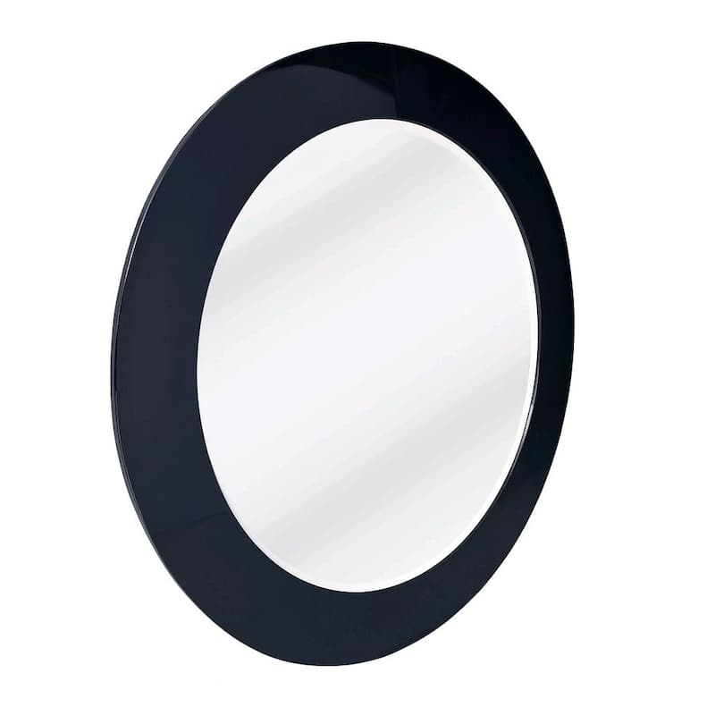 Funky Flow Orbit Mirror 31 Round Black Frame Modern Wall Decor