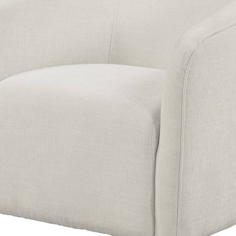 HomeRoots 32" Beige Fabric Barrel Club Chair - 31.7 in. x 29 in. x 32.2 in.