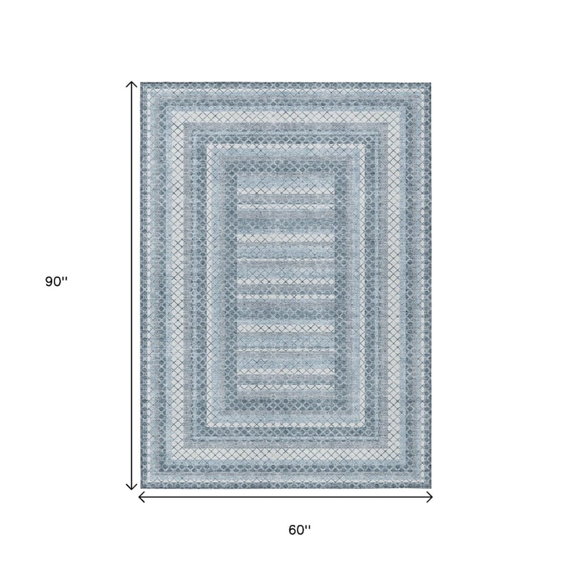 HomeRoots Geometric Transitional Rectangle Outdoor Rug