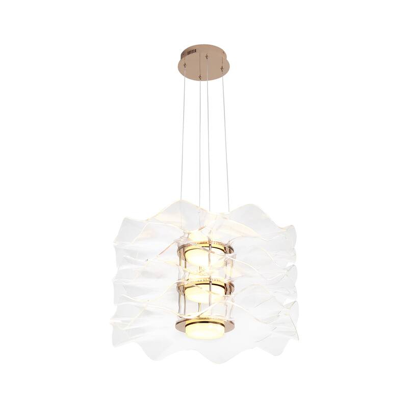Golden Lighting Vetrina Integrated LED 3-tier Pendant in Light Gold