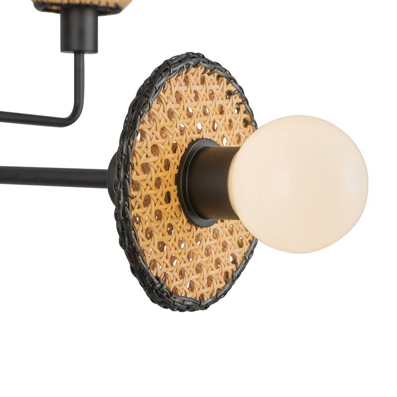 Alora Lighting CH432438 Piper 4 Light 38" Wide Chandelier with Rattan