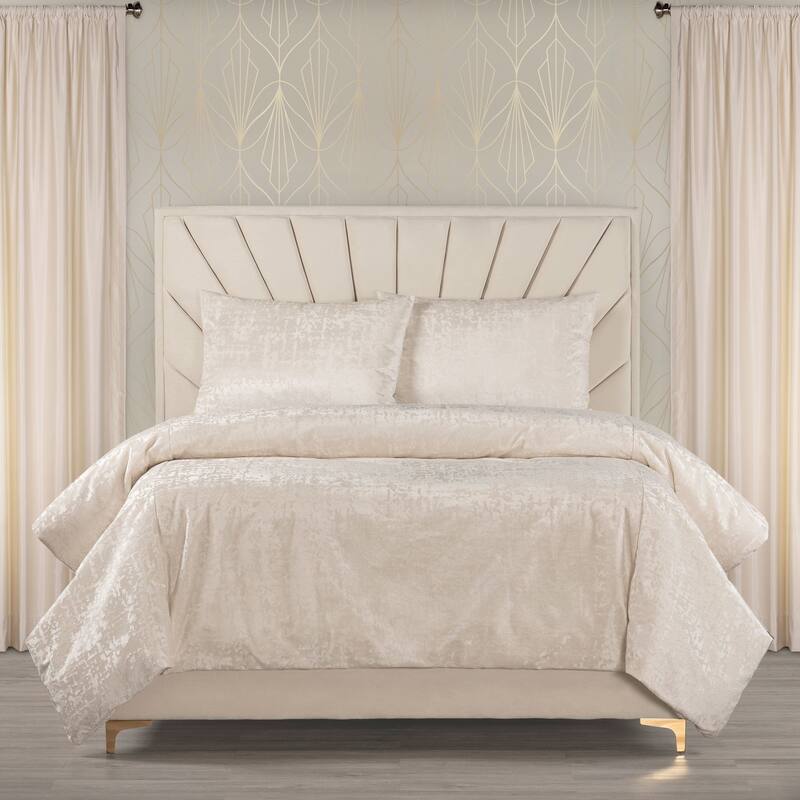 F Scott Fitzgerald High Society Duvet Cover and Insert Set - Cream/Ivory - California King - 3 Piece