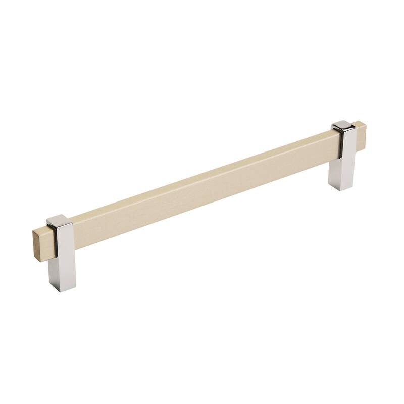 Mulino 7-9/16 in (192 mm) Center-to-Center Silver Champagne/Polished Chrome Cabinet Pull - 7.5625