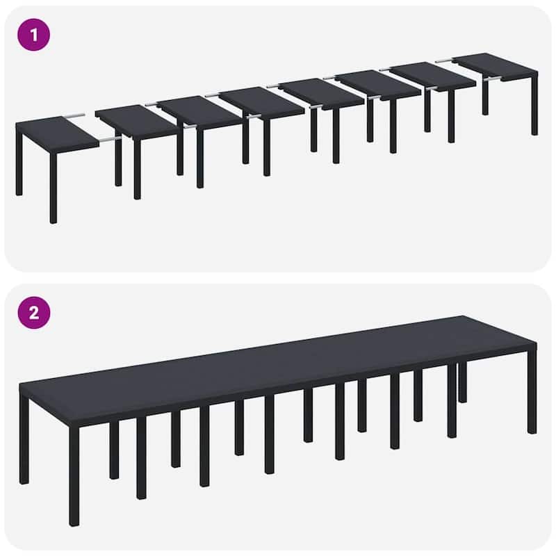 vidaXL Garden Dining Set 15/17 pcs Anthracite/Brown Polt rattan - 400 x 100 x 73 cm