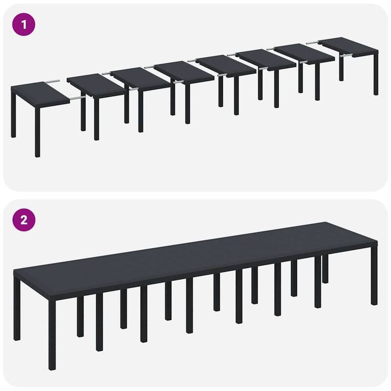 vidaXL Garden Table Anthracite/Brown poly rattan