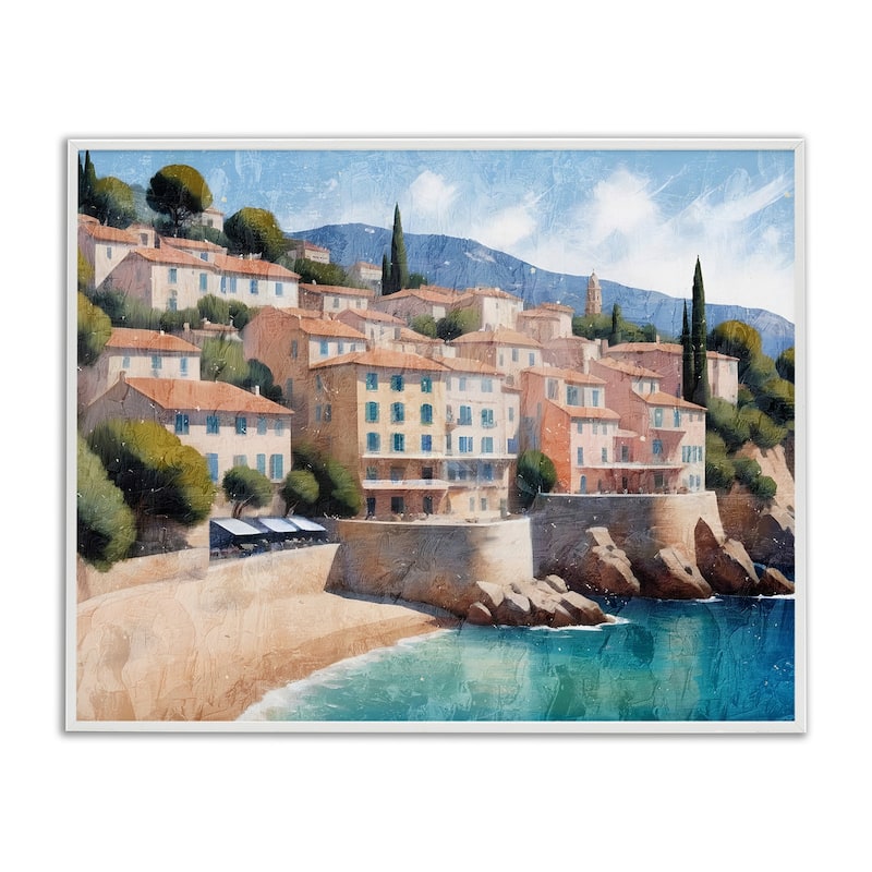 Stupell Charming Coastal Architecture Framed Giclee Art Design By Kim Allen - 20 x 16 - White