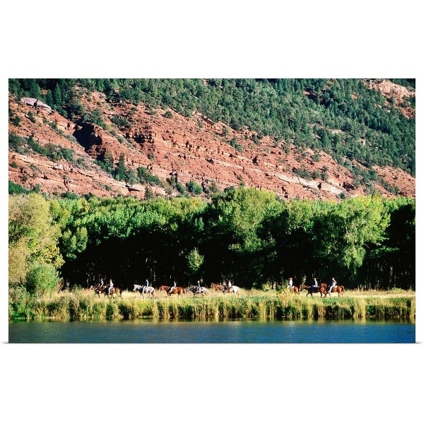 "Horse riders, Red Mountain Ranch" Poster Print