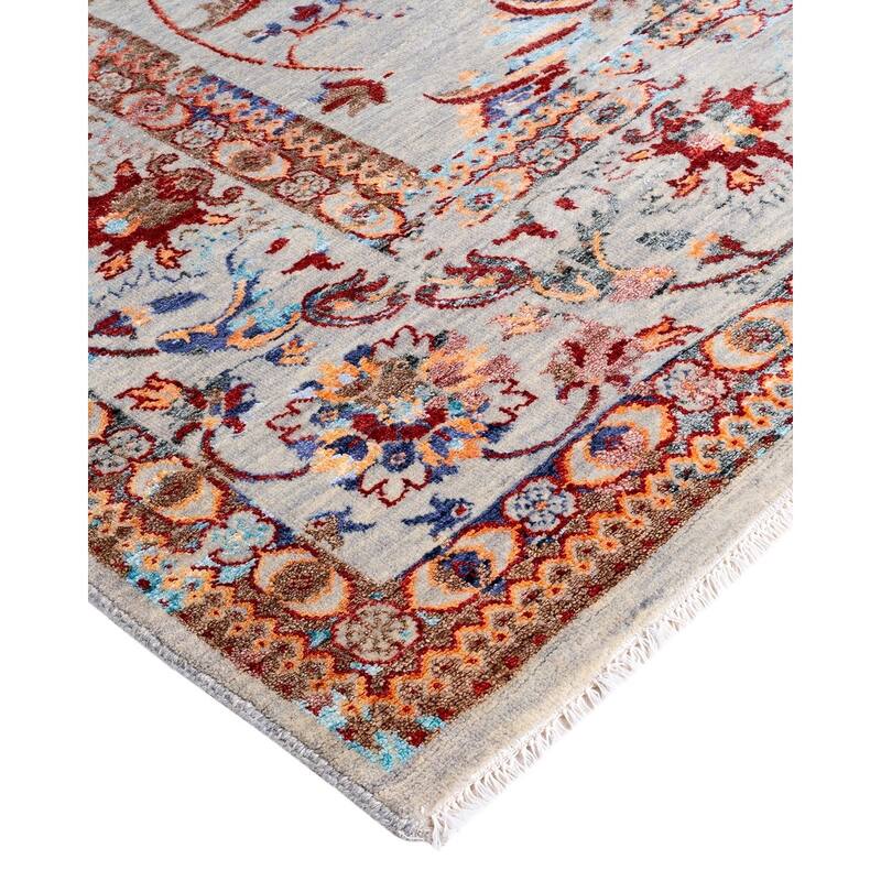 Ikat One-of-a-Kind Hand-Knotted Area Rug, Gray - 8' 1" x 10' 3"