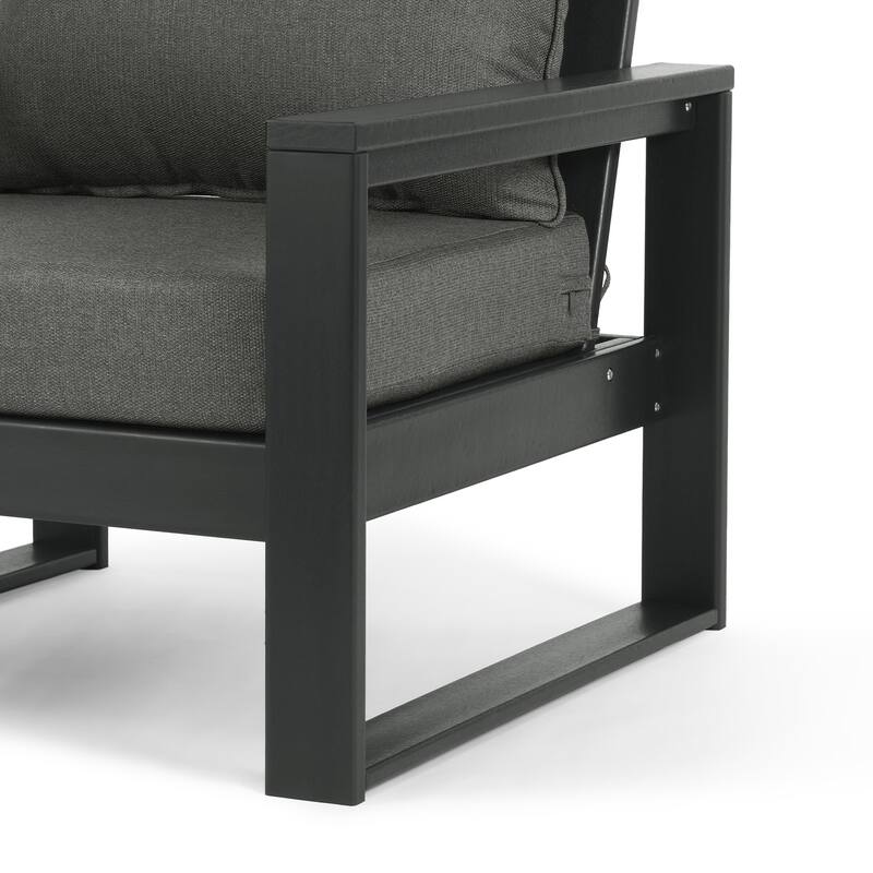 Polytrends Endless Patio Deep Seating Left Arm Chair with Gray Frame
