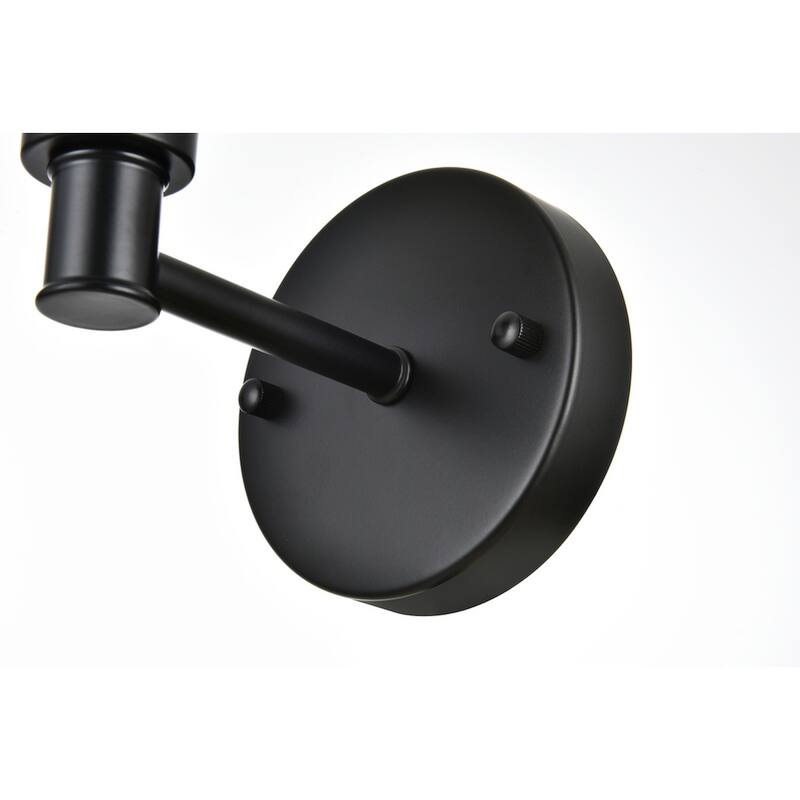 Corda 1 Light Black and Frosted White Bath Sconce