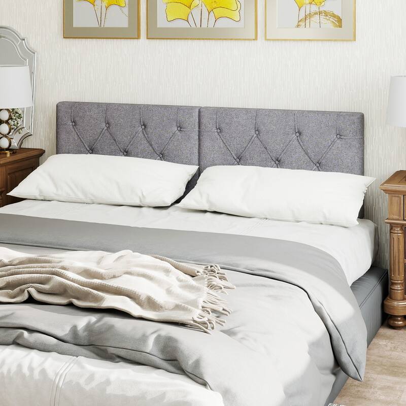 Gymax 2PCS Upholstered Headboard for Twin Size Bed w/ Fabric