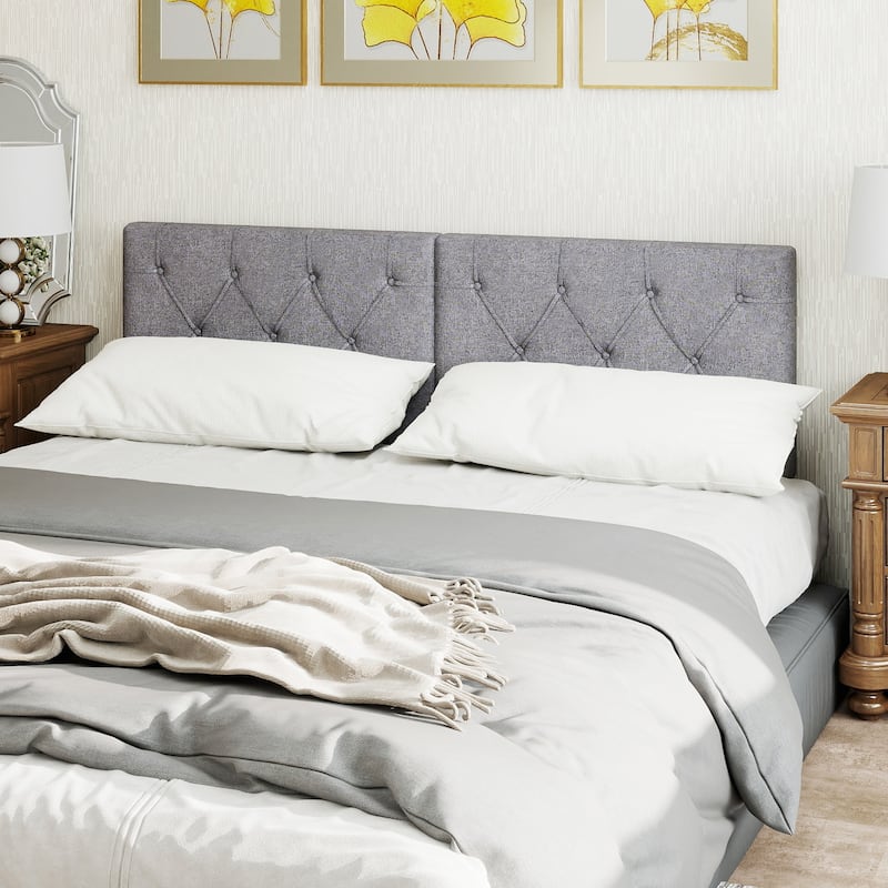 Gymax Upholstered Headboard for Twin Size Bed w/ Fabric Upholstery