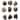 Uttermost Pebbles Walnut Wood Wall Décor (Set of 9)