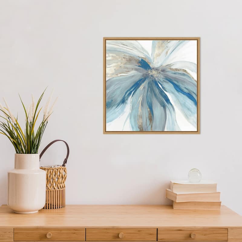 Blue Monarch I (Flower) by Asia Jensen Framed Canvas Art