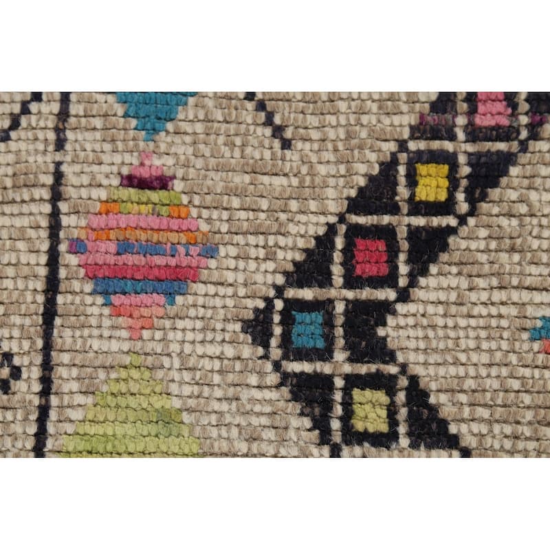 Geometric Moroccan Oriental Area Rug Handmade Wool Carpet - 5'10"x 9'11"