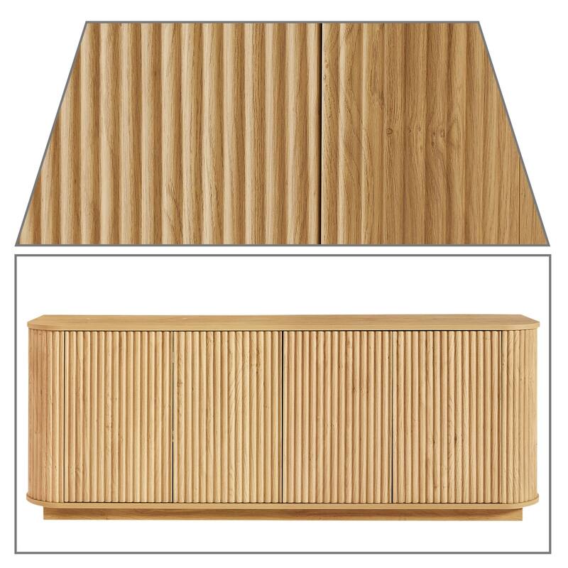 Minimalist Design Wooden Sideboard Buffet Cabinet with Adjustable Internal Shelves and Cable Management Holes