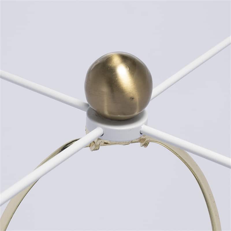 D14x25.2" Gold Table Lamp with Agate Slice and White Drum Shade