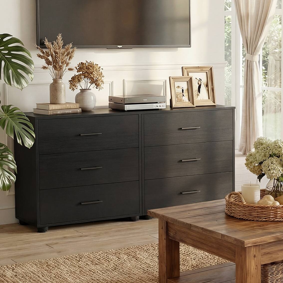 dark wood dresser Furniture of America Elloise 9-Drawer Solid in Cherry / This dresser is the epitome of traditional decor Vintage Mahogany Wood Dark Stain