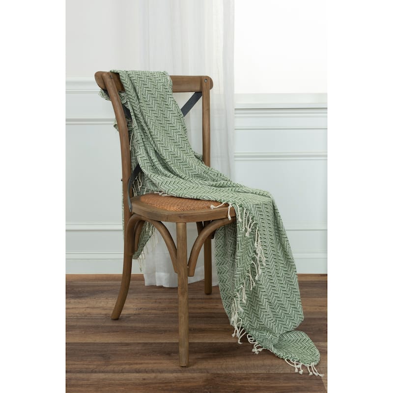 Rizzy Home Chevron Hand Loomed Woven Throw