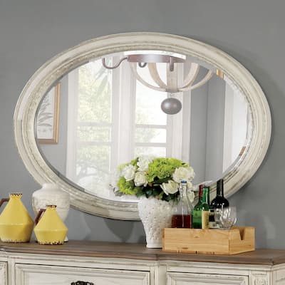 Caelum Farmhouse Antique White 49-inch x 37-inch Mirror by The Gray Barn