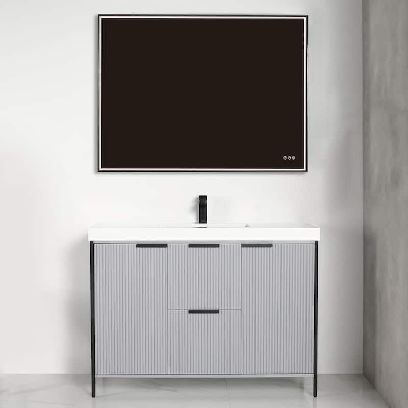 Blossom 48" Freestanding Bathroom Vanity with Sink, Soft-Close Drawers - Metallic Finish