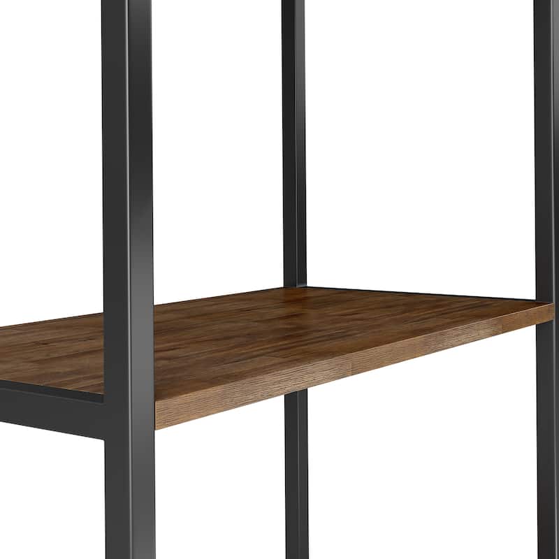 WYNDENHALL Brinkley SOLID ACACIA WOOD Modern Industrial 30 inch Wide Bookcase in Rustic Natural Aged Brown - 16"d x 30" w x 72"h