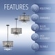 preview thumbnail 20 of 22, Avah Metal/Crystal Adjustable LED Drop Chandelier, Black/Clear by JONATHAN Y