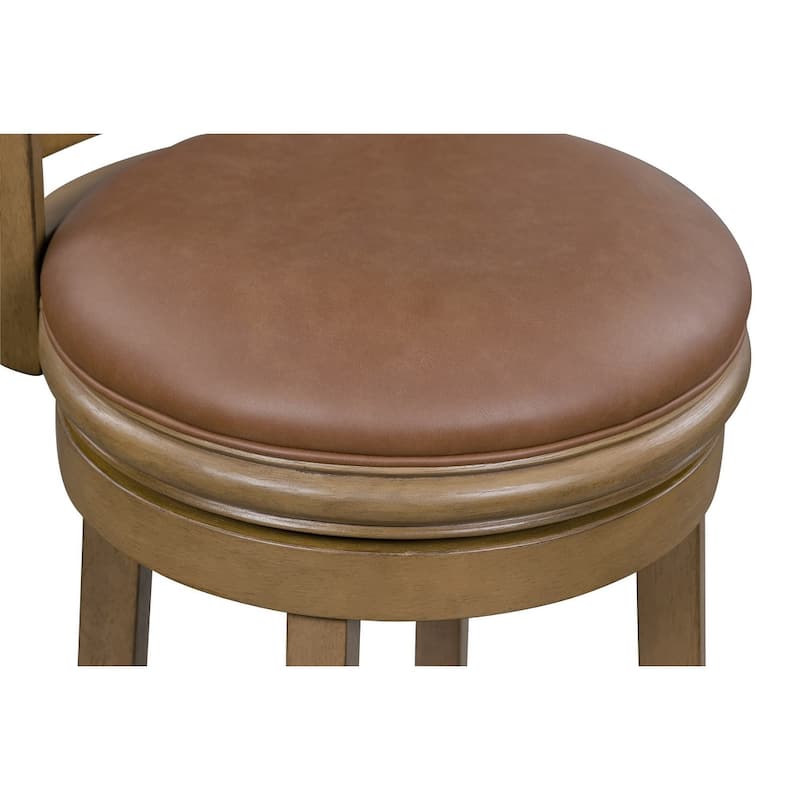 Augusta Wood Upholstered Swivel Counter Barstool