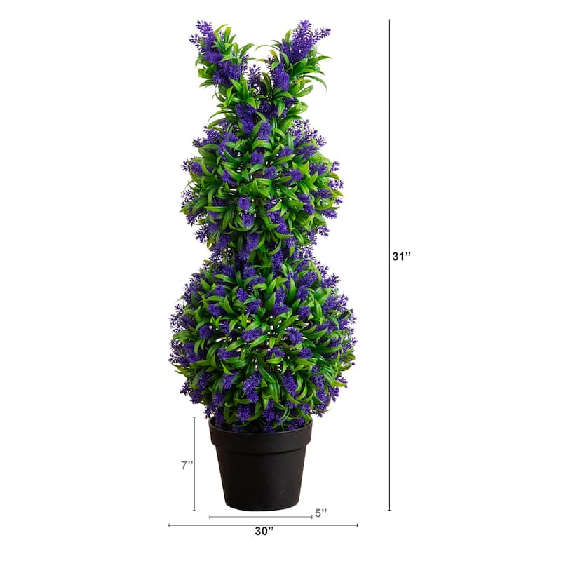 31-in UV Resistant Artificial Easter Bunny Shaped Lavender Topiary