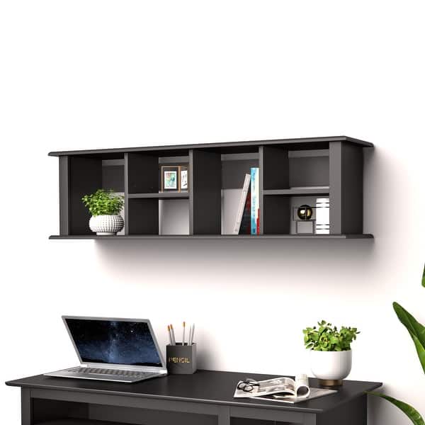 slide 2 of 4, Wall Mounted Desk Hutch - 48 in. in x 13 in. H x 11.5 in. D