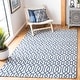 preview thumbnail 6 of 28, Martha Stewart by SAFAVIEH Joanneke Cotton Rug 2' x 5' - Blue/Grey - Rectangle